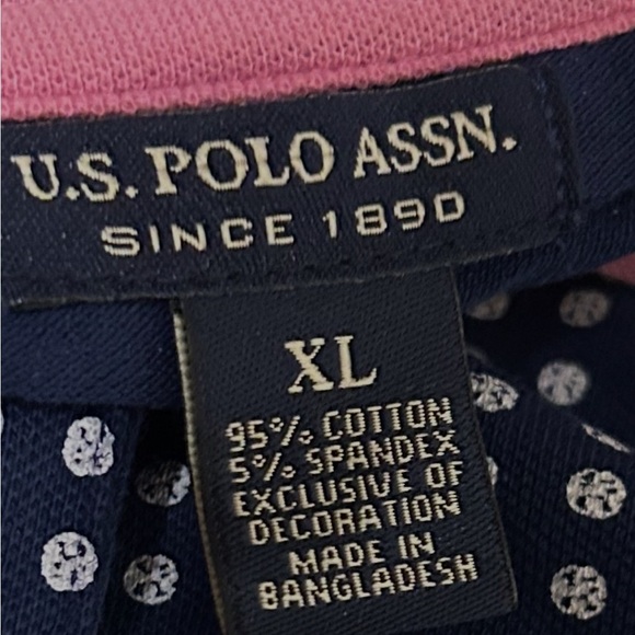 US Polo Association Polo Shirt  Logo Sz XL Casual Polka Dot Long Sleeve - Picture 10 of 11